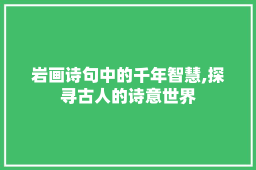 岩画诗句中的千年智慧,探寻古人的诗意世界