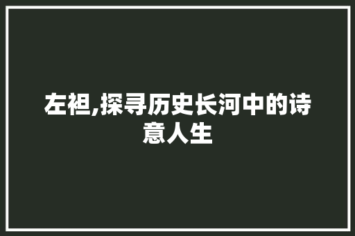 左袒,探寻历史长河中的诗意人生