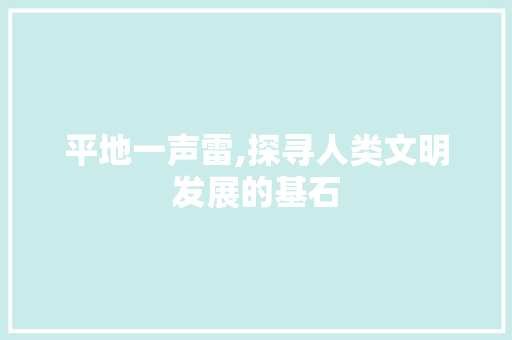 平地一声雷,探寻人类文明发展的基石