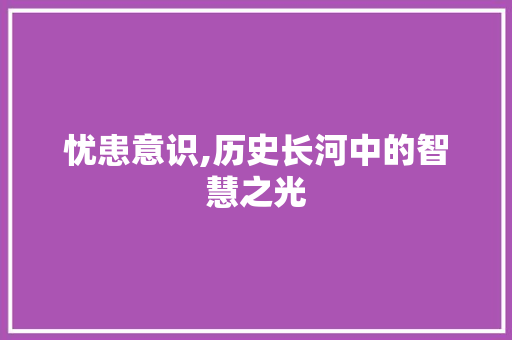 忧患意识,历史长河中的智慧之光