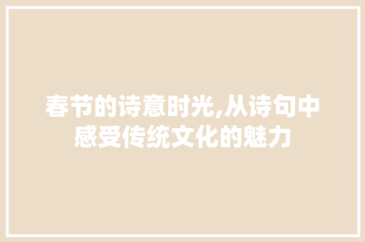 春节的诗意时光,从诗句中感受传统文化的魅力 英语单词
