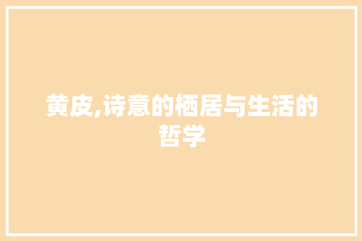 黄皮,诗意的栖居与生活的哲学 近义词汇