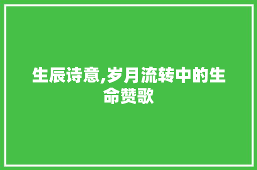 生辰诗意,岁月流转中的生命赞歌