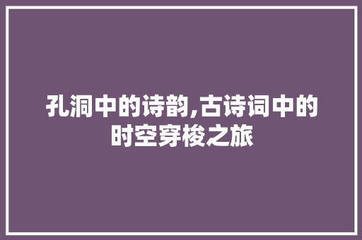 孔洞中的诗韵,古诗词中的时空穿梭之旅