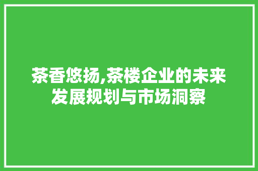 茶香悠扬,茶楼企业的未来发展规划与市场洞察