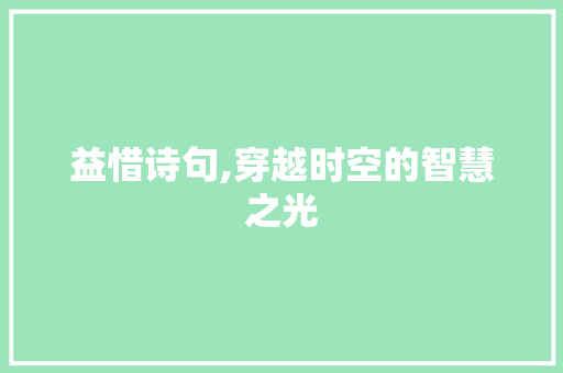 益惜诗句,穿越时空的智慧之光
