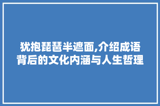 犹抱琵琶半遮面,介绍成语背后的文化内涵与人生哲理