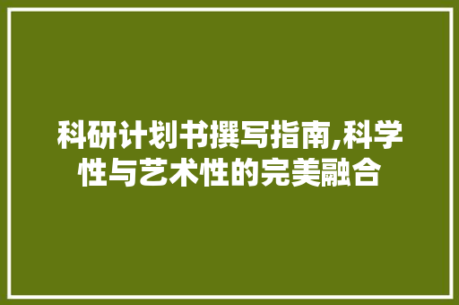 科研计划书撰写指南,科学性与艺术性的完美融合 古代典籍