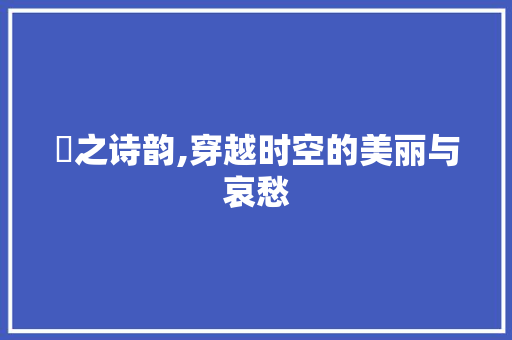 蕣之诗韵,穿越时空的美丽与哀愁