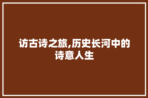 访古诗之旅,历史长河中的诗意人生