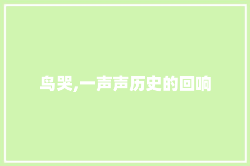 鸟哭,一声声历史的回响