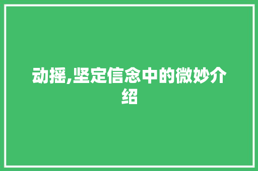动摇,坚定信念中的微妙介绍