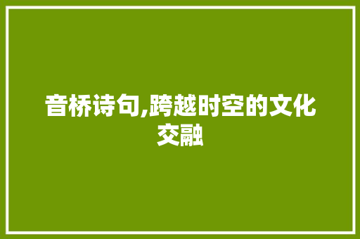 音桥诗句,跨越时空的文化交融