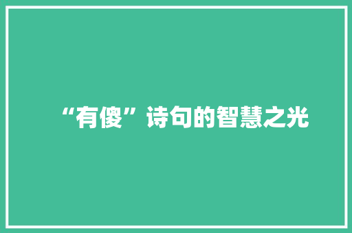 “有傻”诗句的智慧之光