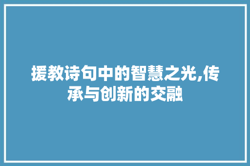 援教诗句中的智慧之光,传承与创新的交融 短语