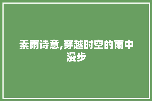 素雨诗意,穿越时空的雨中漫步