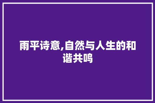 雨平诗意,自然与人生的和谐共鸣