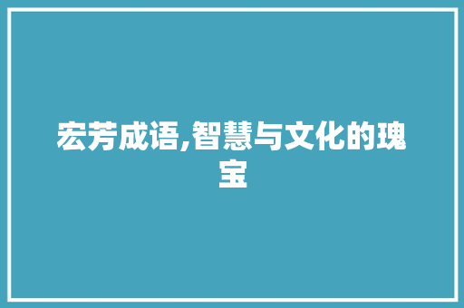 宏芳成语,智慧与文化的瑰宝