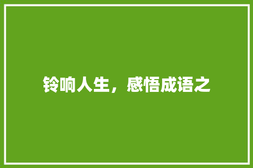 铃响人生，感悟成语之