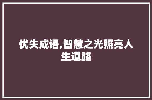 优失成语,智慧之光照亮人生道路