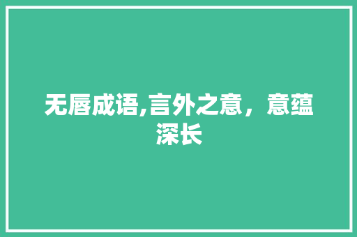 无唇成语,言外之意，意蕴深长