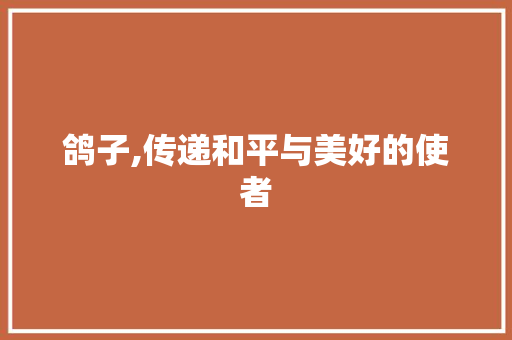 鸽子,传递和平与美好的使者