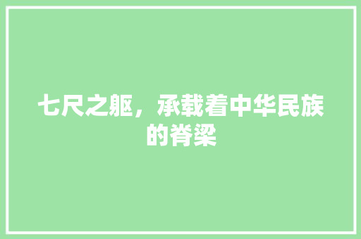 七尺之躯，承载着中华民族的脊梁 反义词汇