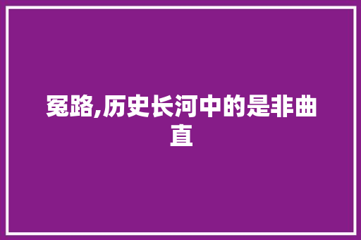 冤路,历史长河中的是非曲直