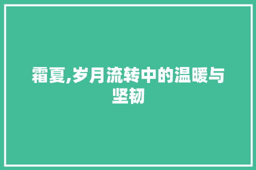 霜夏,岁月流转中的温暖与坚韧