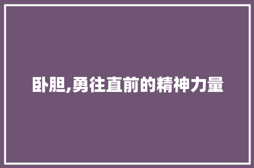 卧胆,勇往直前的精神力量
