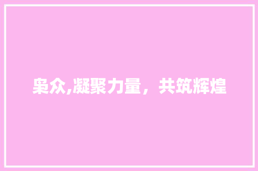 枭众,凝聚力量，共筑辉煌