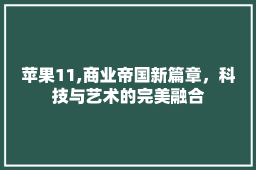 苹果11,商业帝国新篇章，科技与艺术的完美融合