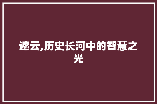 遮云,历史长河中的智慧之光
