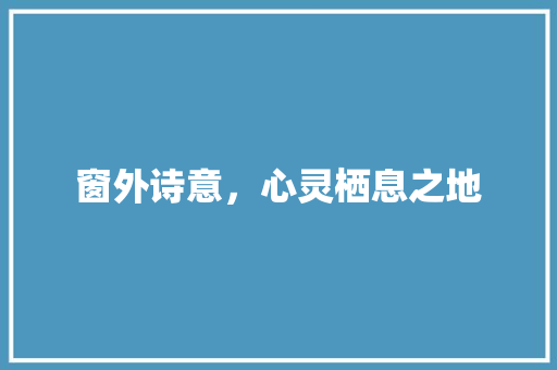 窗外诗意，心灵栖息之地