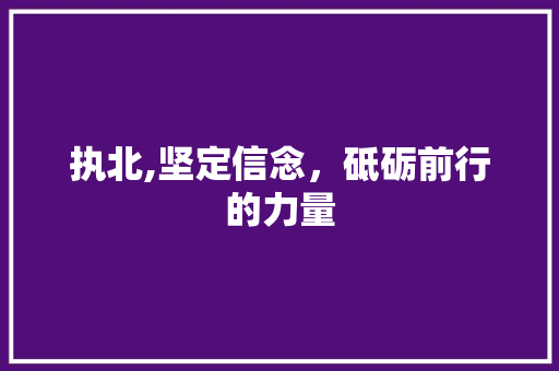执北,坚定信念，砥砺前行的力量