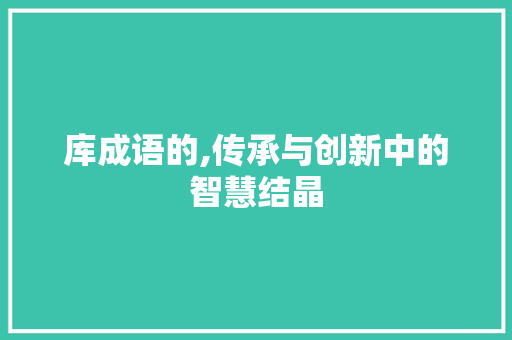 库成语的,传承与创新中的智慧结晶