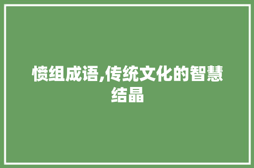 愤组成语,传统文化的智慧结晶