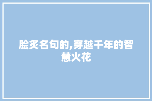 脍炙名句的,穿越千年的智慧火花