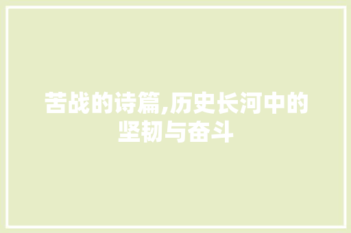 苦战的诗篇,历史长河中的坚韧与奋斗