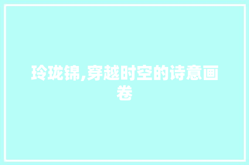 玲珑锦,穿越时空的诗意画卷