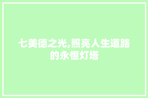 七美德之光,照亮人生道路的永恒灯塔