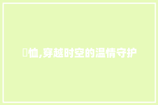 丅恤,穿越时空的温情守护