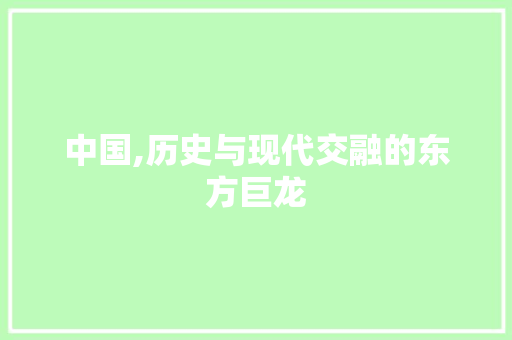 中国,历史与现代交融的东方巨龙