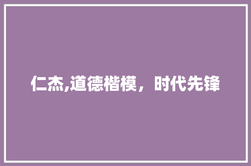 仁杰,道德楷模，时代先锋