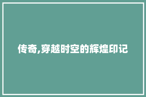 传奇,穿越时空的辉煌印记
