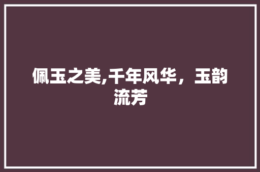 佩玉之美,千年风华，玉韵流芳 反义词汇