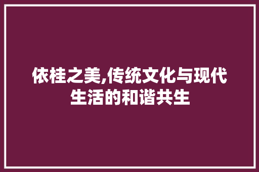 依桂之美,传统文化与现代生活的和谐共生 汉字拼音
