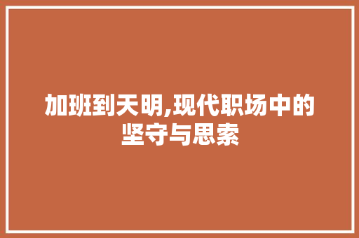 加班到天明,现代职场中的坚守与思索