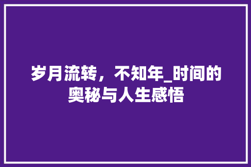岁月流转，不知年_时间的奥秘与人生感悟 近义词汇