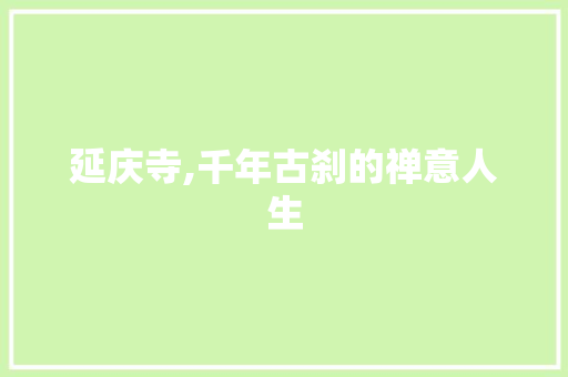 延庆寺,千年古刹的禅意人生